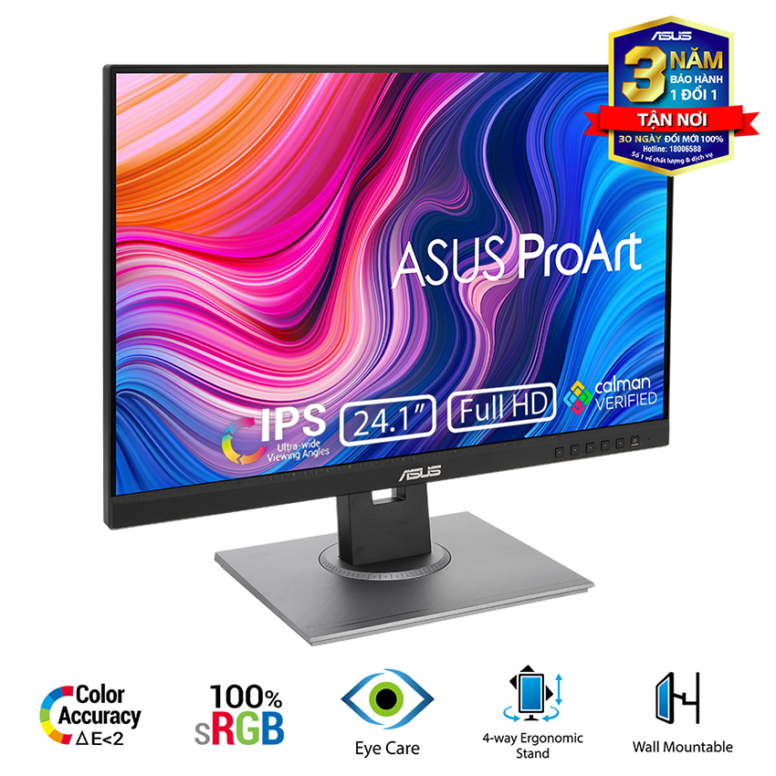 Màn hình Asus Pro Art PA248QV (24inch/WUXGA/IPS/75Hz/5ms/300nits/HDMI+DP+DSub+Audio+USB) Mới3